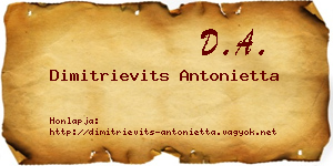 Dimitrievits Antonietta névjegykártya